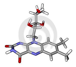 Riboflavin sticks molecular model