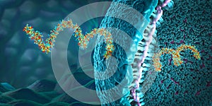 Ribonucleic acid strands consisting of nucleotides important for protein bio-synthesis