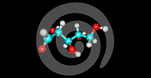 Ribose molecular structure isolated on black photo