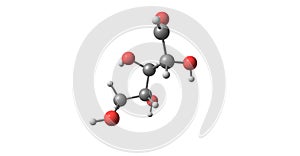 Ribose molecular structure on white