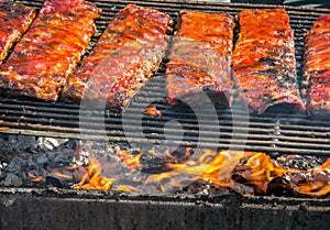Ribs on the barbecue photo
