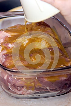 Ribs in an ovenproof dish