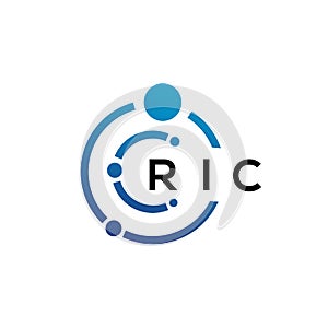 RIC letter technology logo design on white background. RIC creative initials letter IT logo concept. RIC letter design