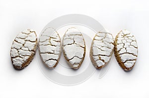 Ricciarelli pastries, typical Sienese Christmas sweet.