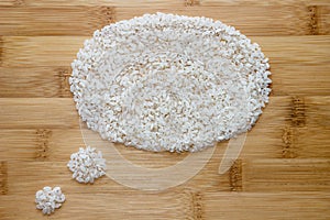 Rice on Bamboo background