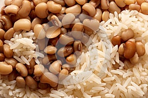Rice and beans yin yang close up