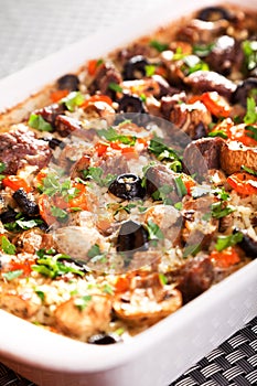 Rice and beef casserole