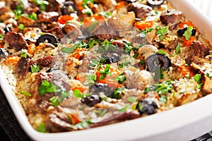 Rice and beef casserole