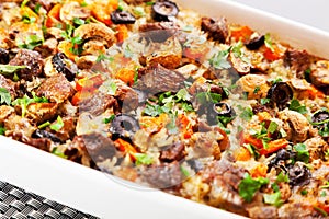 Rice and beef casserole