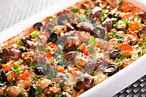 Rice and beef casserole