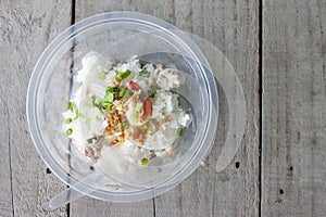 Rice boiled pork and shrimp