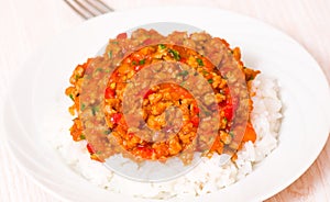 Rice with Bolognese sauce