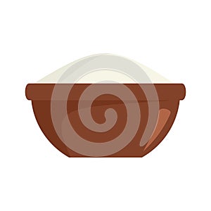 Rice bowl icon, flat style