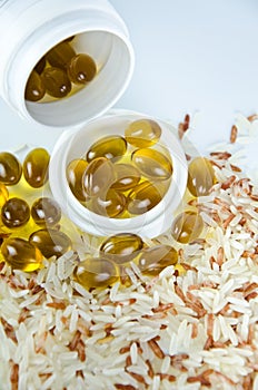 Rice bran and germ oil capsules