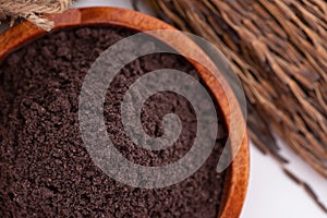 Rice bran ,seeds ,paddy and ear of rice isolated on white background