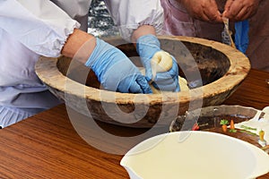 Rice cake pounding Japanese Mochi-tsuki