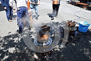 Rice cake pounding Japanese Mochi-tsuki