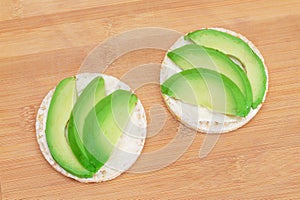 Rice Cake Sandwiches with Fresh Avocado and Cream Cheese