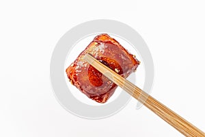 Rice Cake Stick Tteokbokki on white background