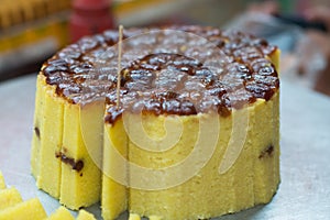 Rice cake with sweet dates on the top, Food speciality from Xi`An. Xian Local Muslim food, Shaanxi, China