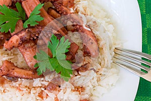 Rice with calamaries