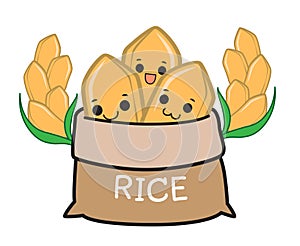 Rice character vector illustration