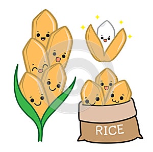 Rice character vector illustration