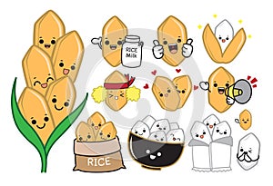 Rice character vector illustration
