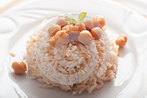 Rice and chick peas photo