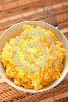 Rice cooked with kurkuma