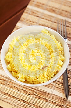 Rice cooked with kurkuma