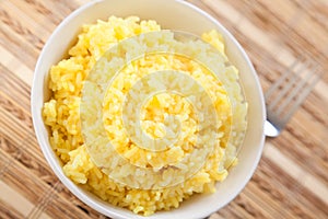 Rice cooked with kurkuma