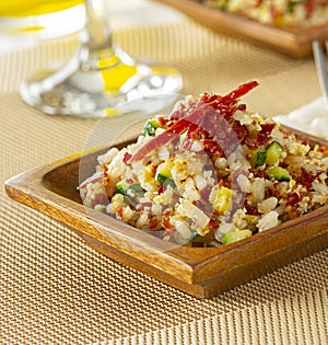 Rice cooked with vegetables