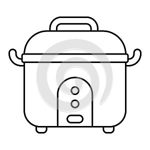 rice cooker outline illustration on white background doodle