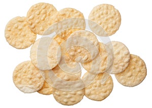 Rice crackers isolated on white background