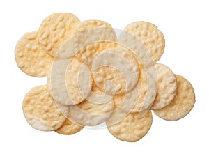 Rice crackers isolated on white background