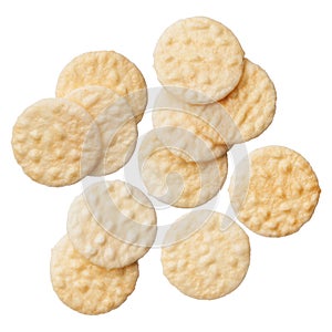 Rice crackers isolated on white background