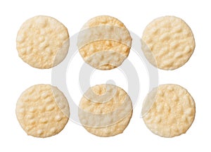 Rice crackers isolated on white background