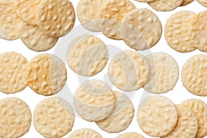 Rice crackers isolated on white background