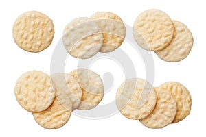 Rice crackers isolated on white background