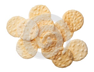 Rice crackers isolated on white background