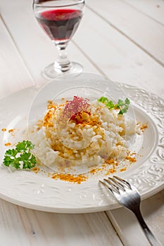 Rice with curry and saffron