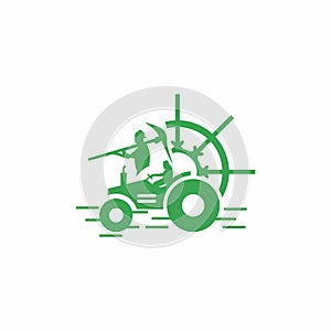 Rice Farming equipment vector logo design