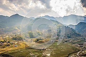 Rice field terraces