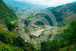 Rice field terraces in Sapa, North Vietnam