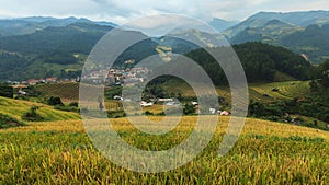 Rice fields on terraced of Mu Cang Chai, YenBai, Vietnam. photo