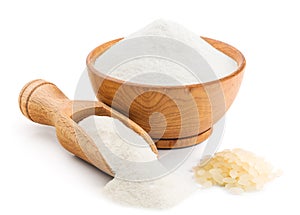 Rice flour on white