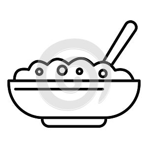 Rice food bowl icon outline vector. Ceramic pot