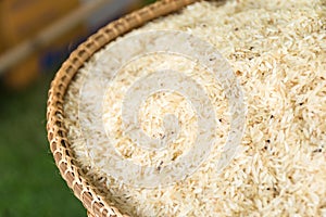 Rice grain in basket