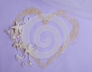 Rice heart and macrame flowers